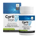 Cortitron : boîte bleue en français et flacon blanc de 20 gélules