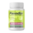 Frasco blanco de Pasodiar con etiqueta verde, 30 cápsulas