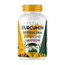 Bote Complex Curcumin Spirulina Piperine Saffron, 30 cápsulas