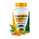 Barattolo di Complex Curcumin Spirulina Piperine Saffron, 30 capsule