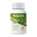 Frasco blanco de Nopalis con pencas de nopal dibujadas, 20 cápsulas